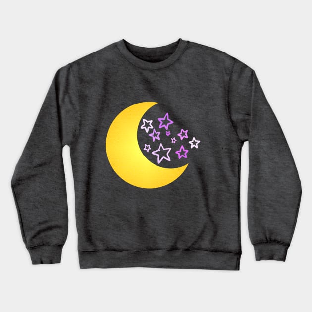 Moon and Stars Crewneck Sweatshirt by Pixcy Willow